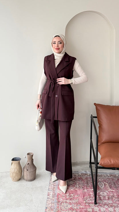 Penta Blazer Yelekli Takım – Mürdüm