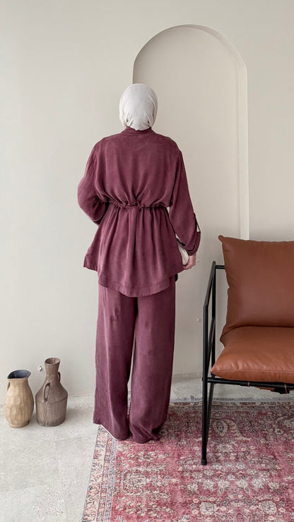 Yâde İpeksi Qupra Takım – Mürdüm