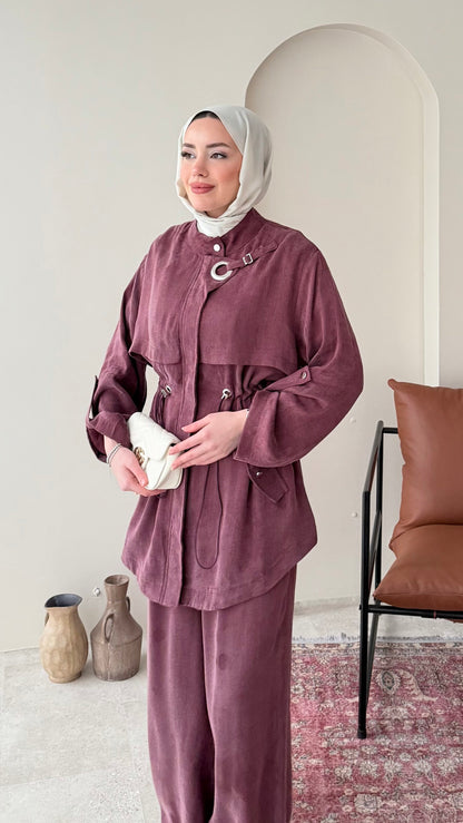 Yâde İpeksi Qupra Takım – Mürdüm