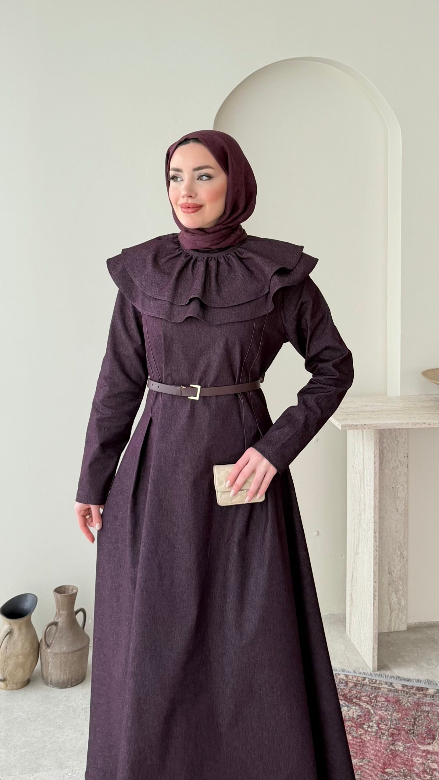 Naze Kot Elbise – Mürdüm