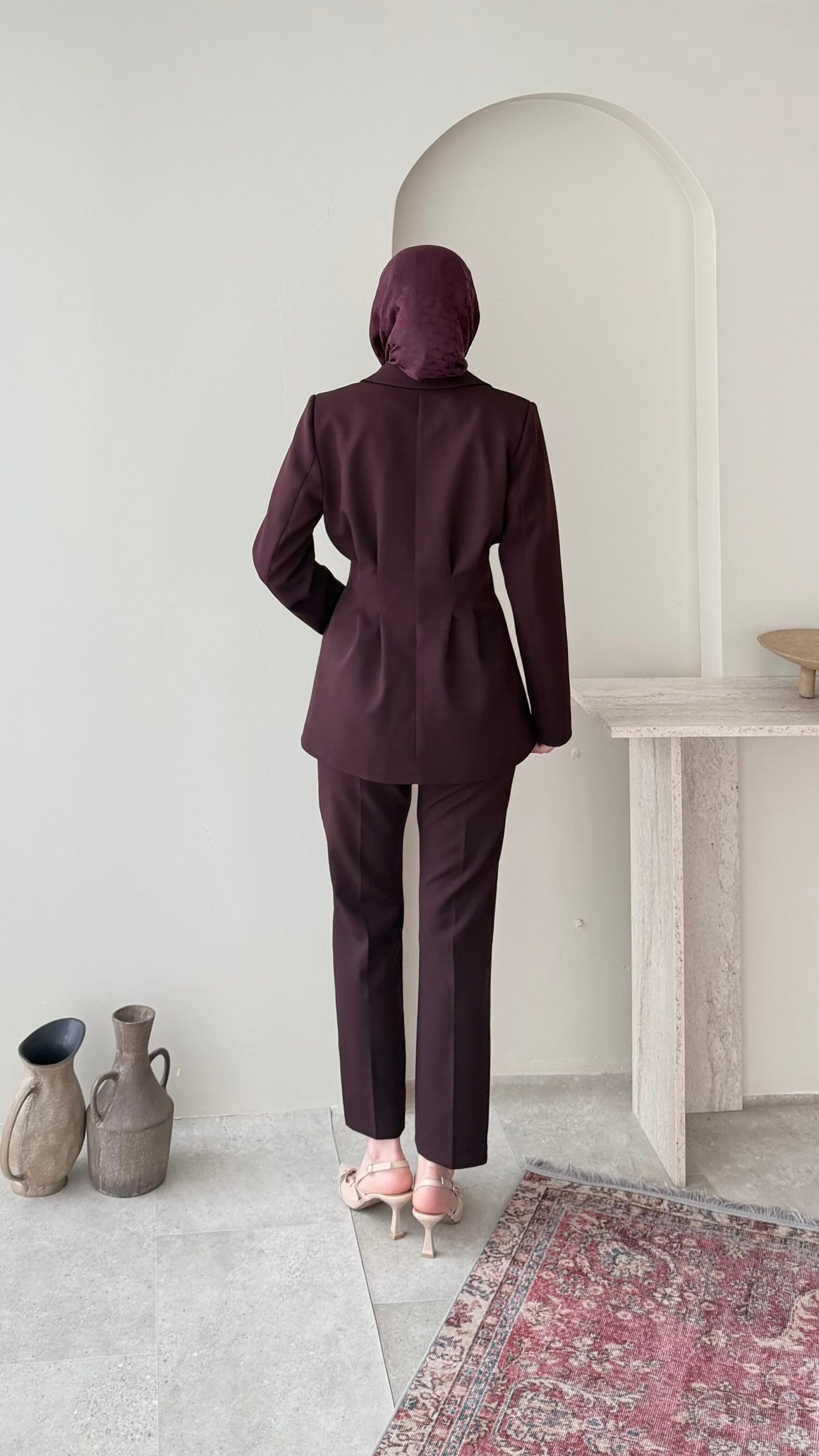 Polya Blazer Takım – Mürdüm