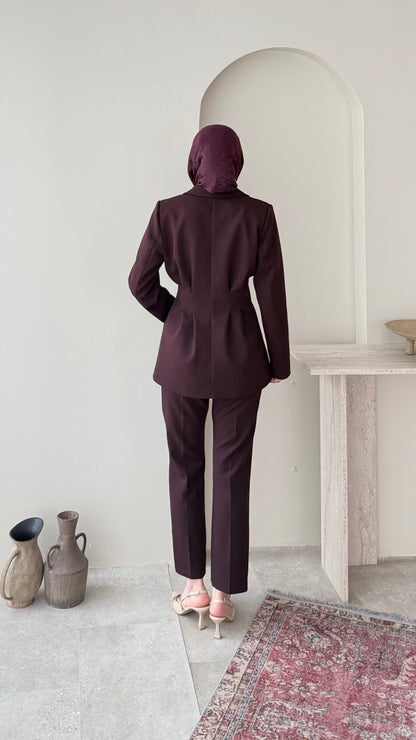 Polya Blazer Takım – Mürdüm