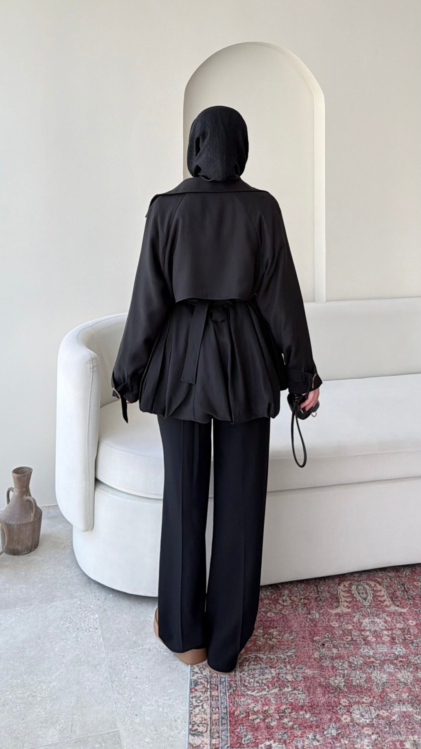 Sue Modal Trenç – Siyah