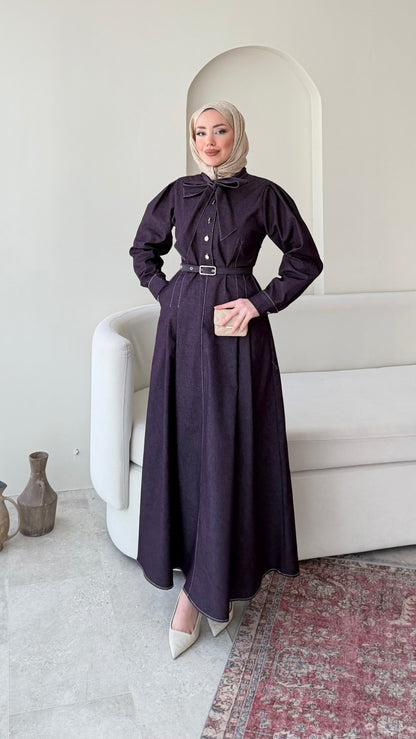 Vione Denim Elbise – Mürdüm