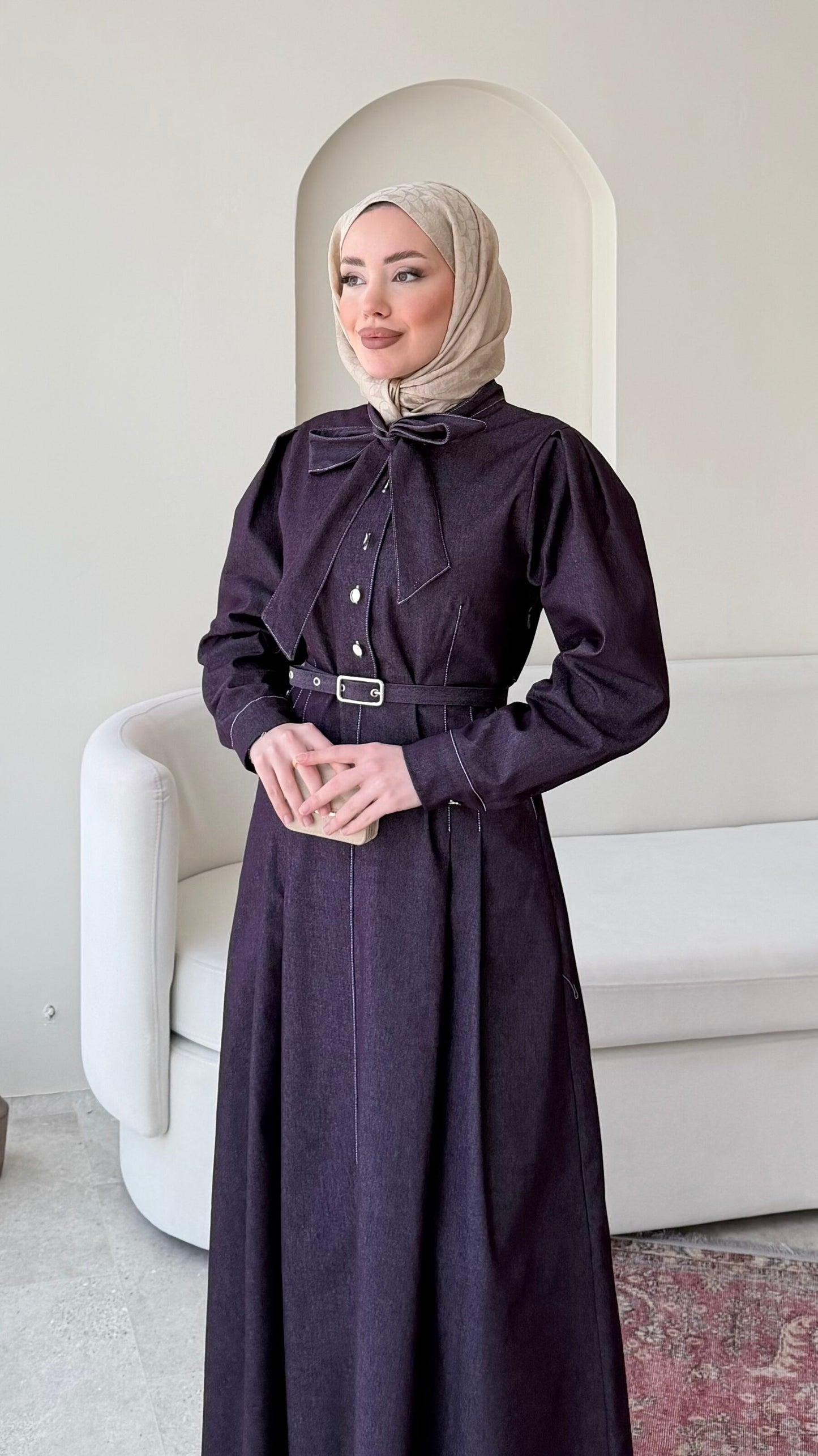 Vione Denim Elbise – Mürdüm