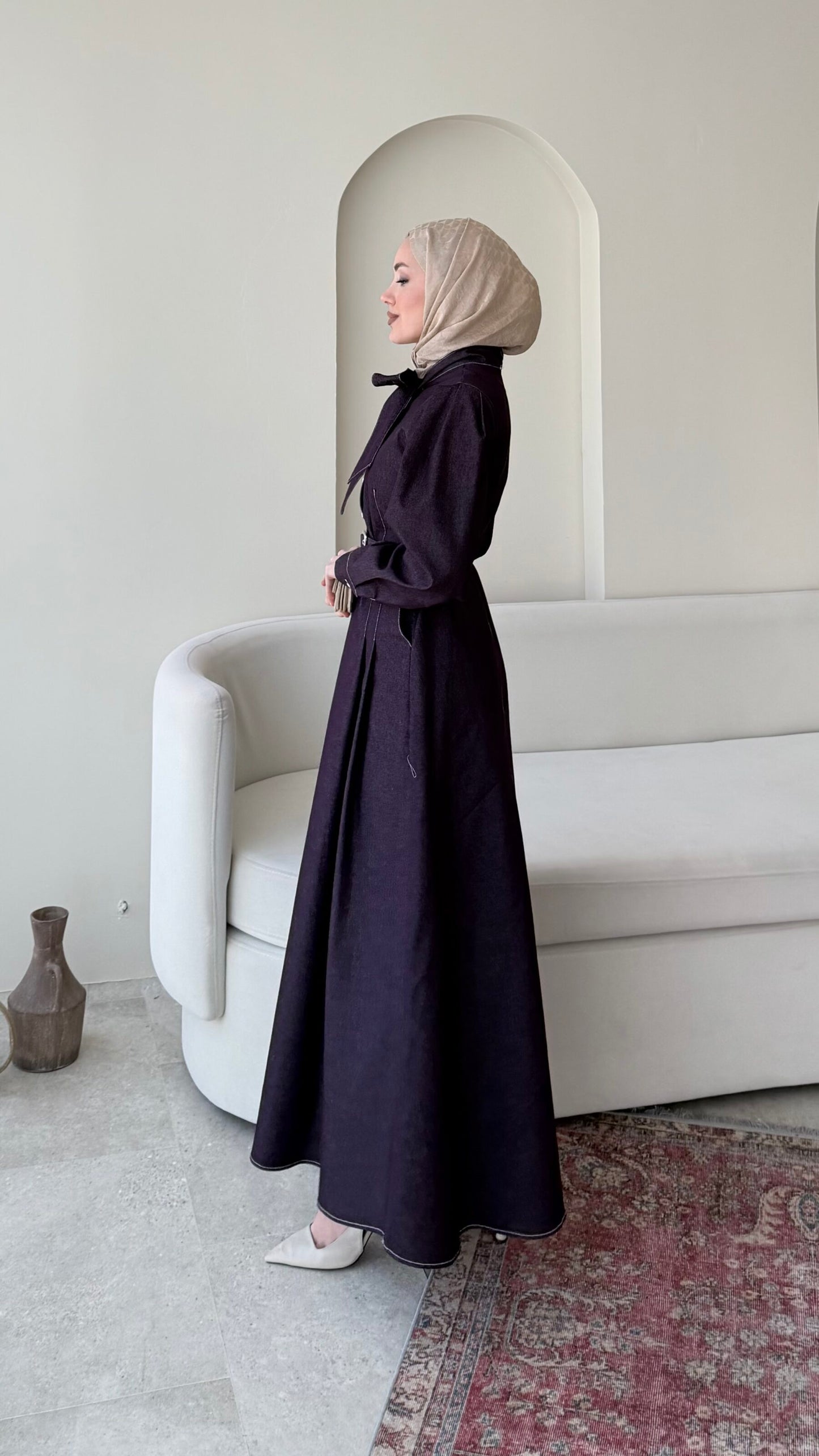Vione Denim Elbise – Mürdüm