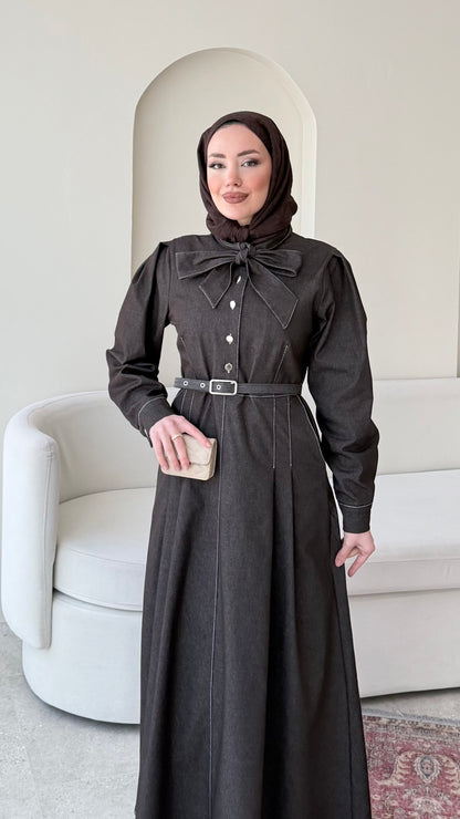 Vione Denim Elbise – Acı Kahve