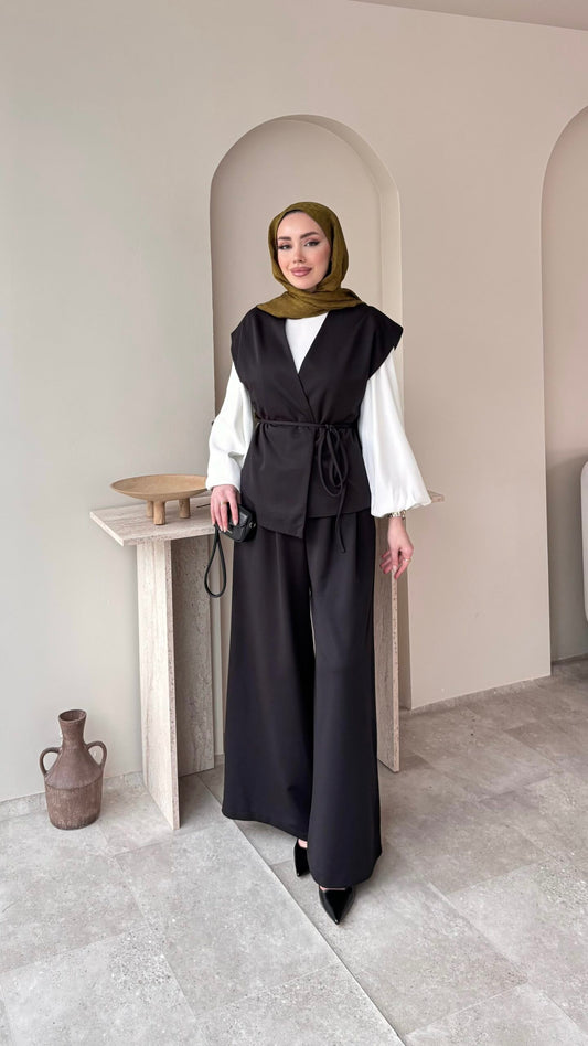Calm Yelekli Takım – Siyah