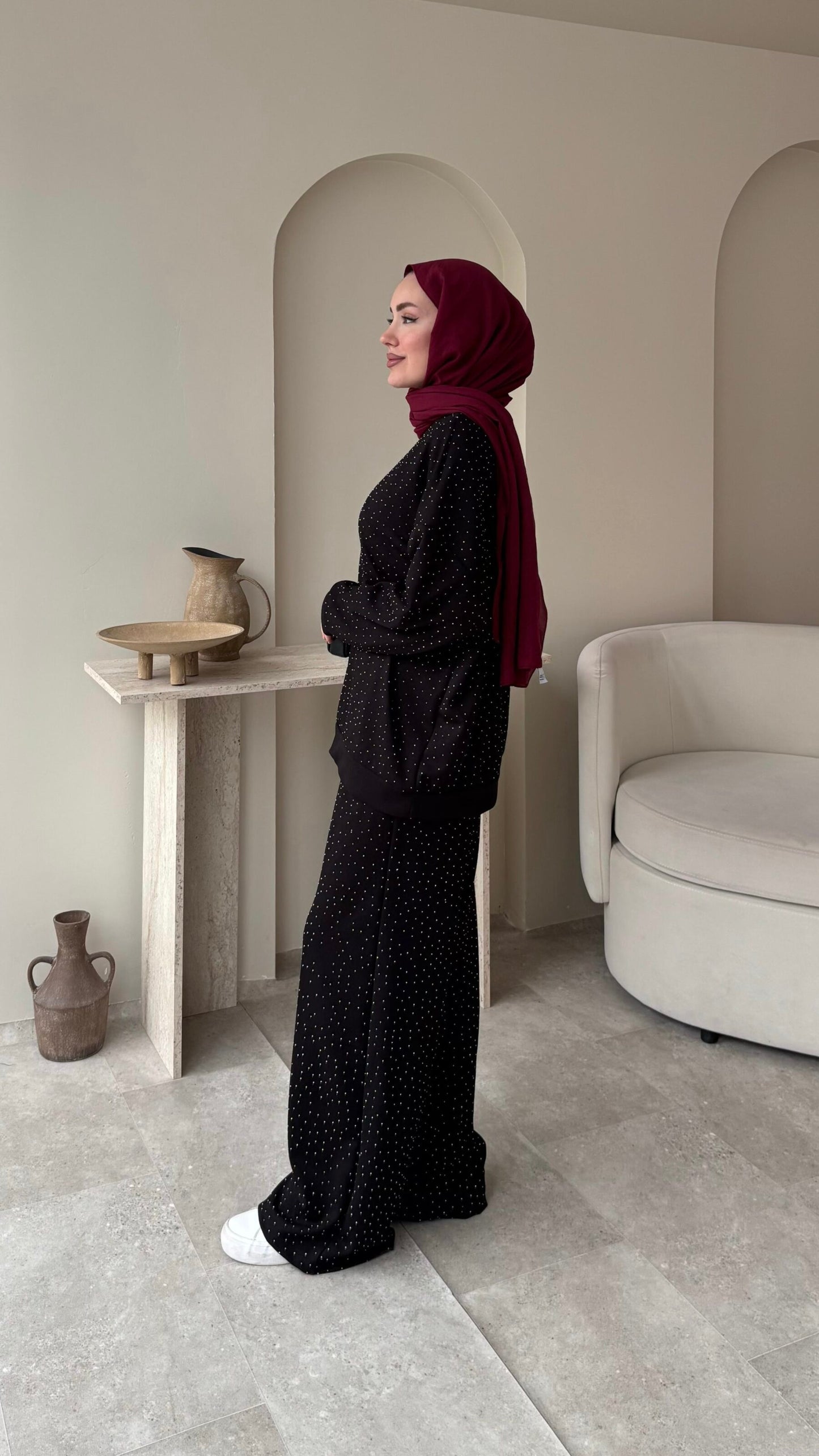 Glow Taşlı Takım – Siyah