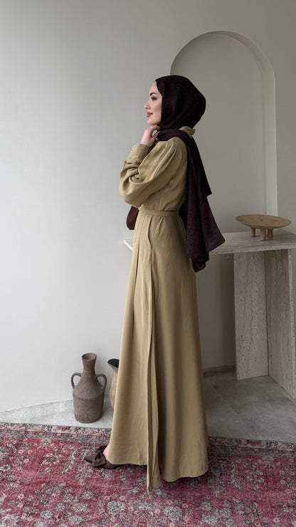 Flora Tensel Elbise – Yeşil