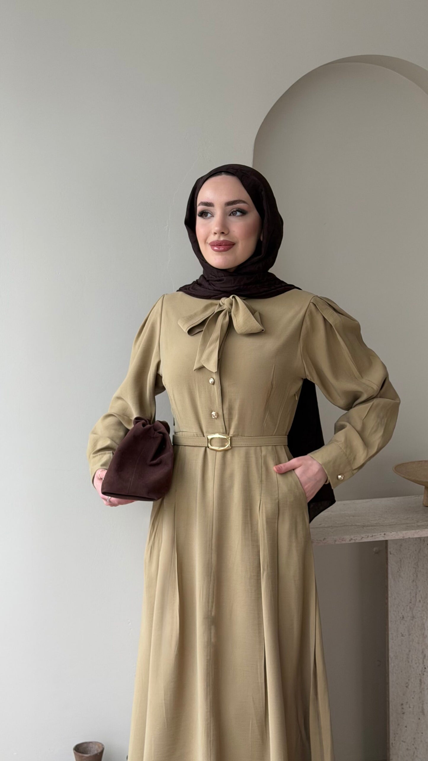 Flora Tensel Elbise – Yeşil