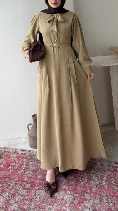 Flora Tensel Elbise – Yeşil