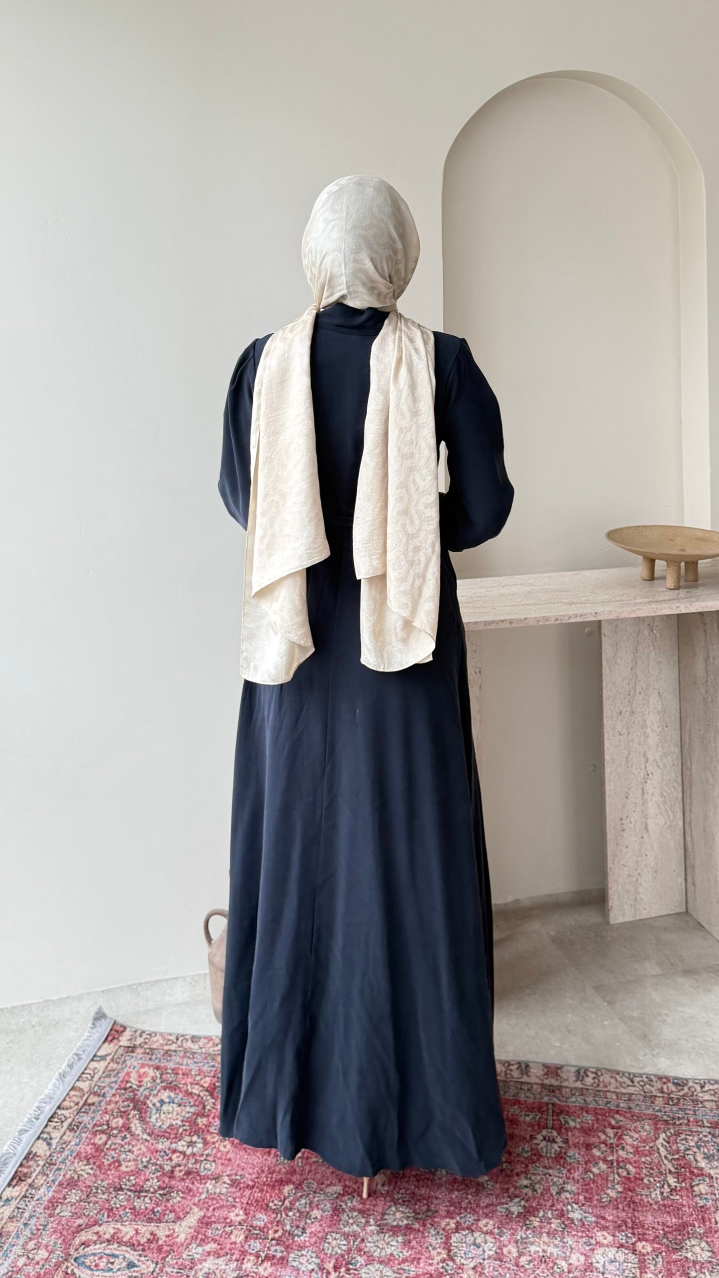 Flora Tensel Elbise – Lacivert