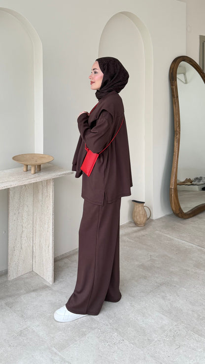 Liza Bağlamalı Oyşo Takım – Kahve