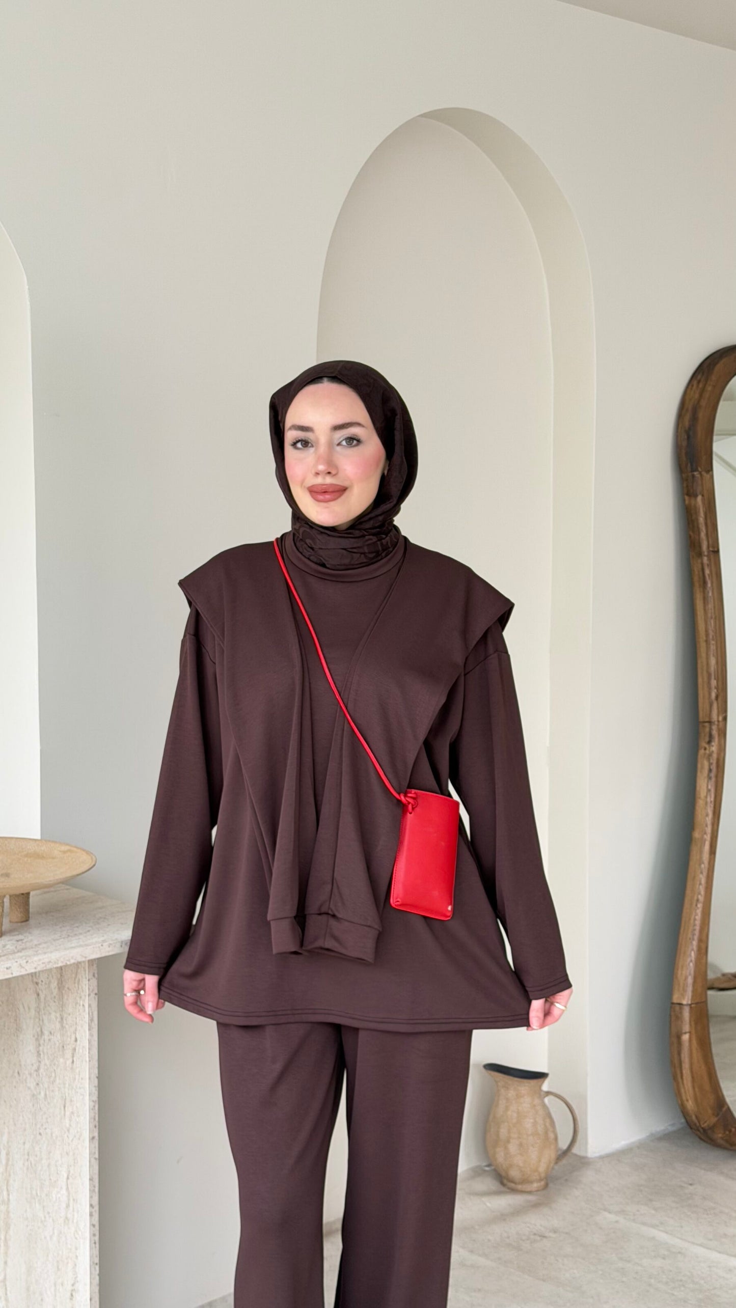 Liza Bağlamalı Oyşo Takım – Kahve