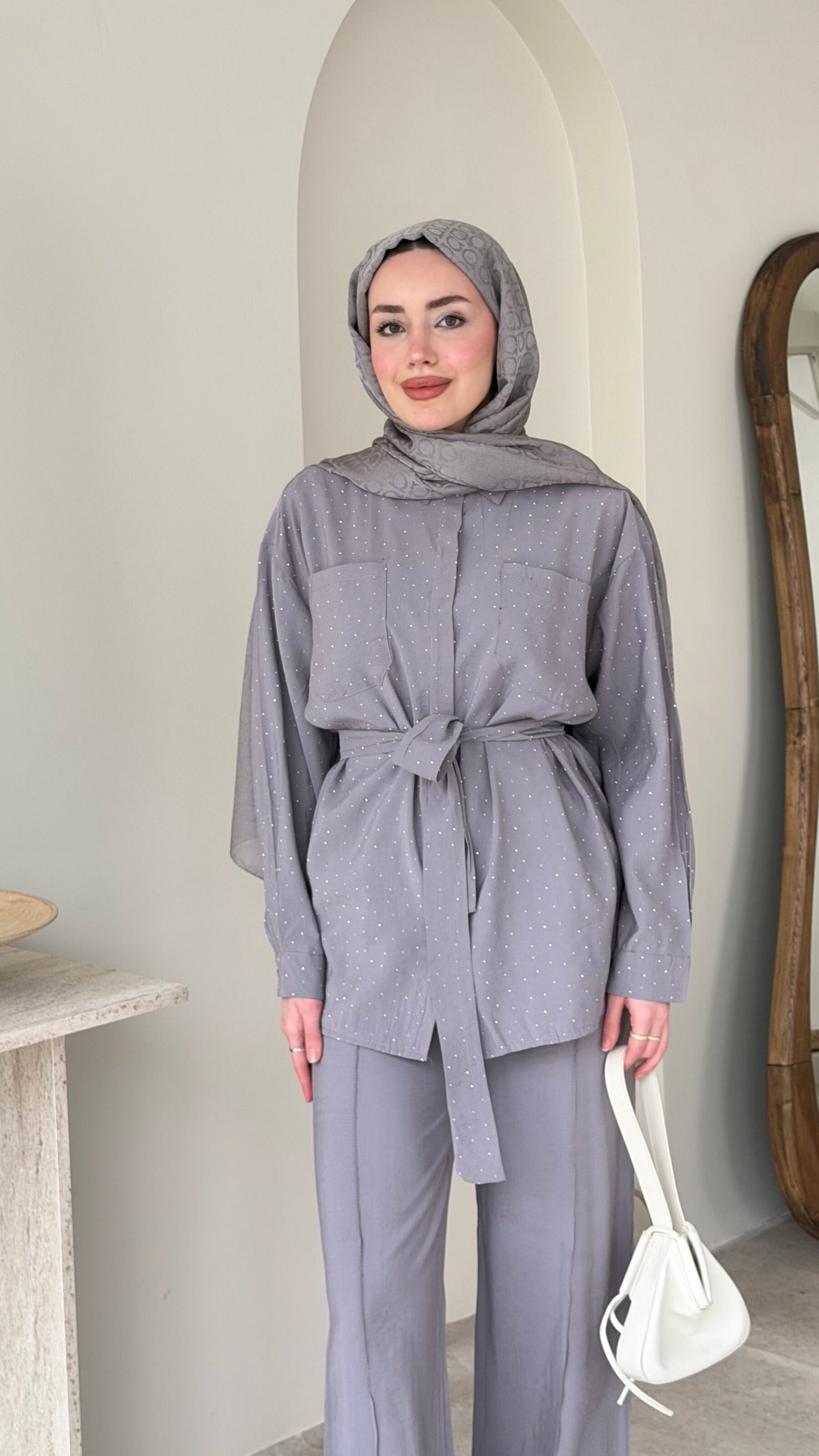 Lina Taşlı Takım – Gri