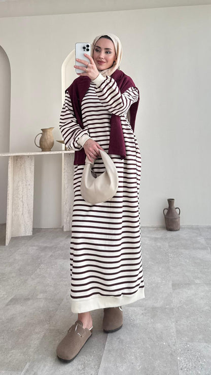 Misra Basic Elbise – Bordo