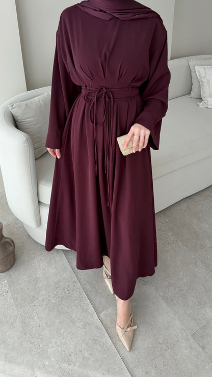 Elvis Bağlamalı Elbise – Bordo