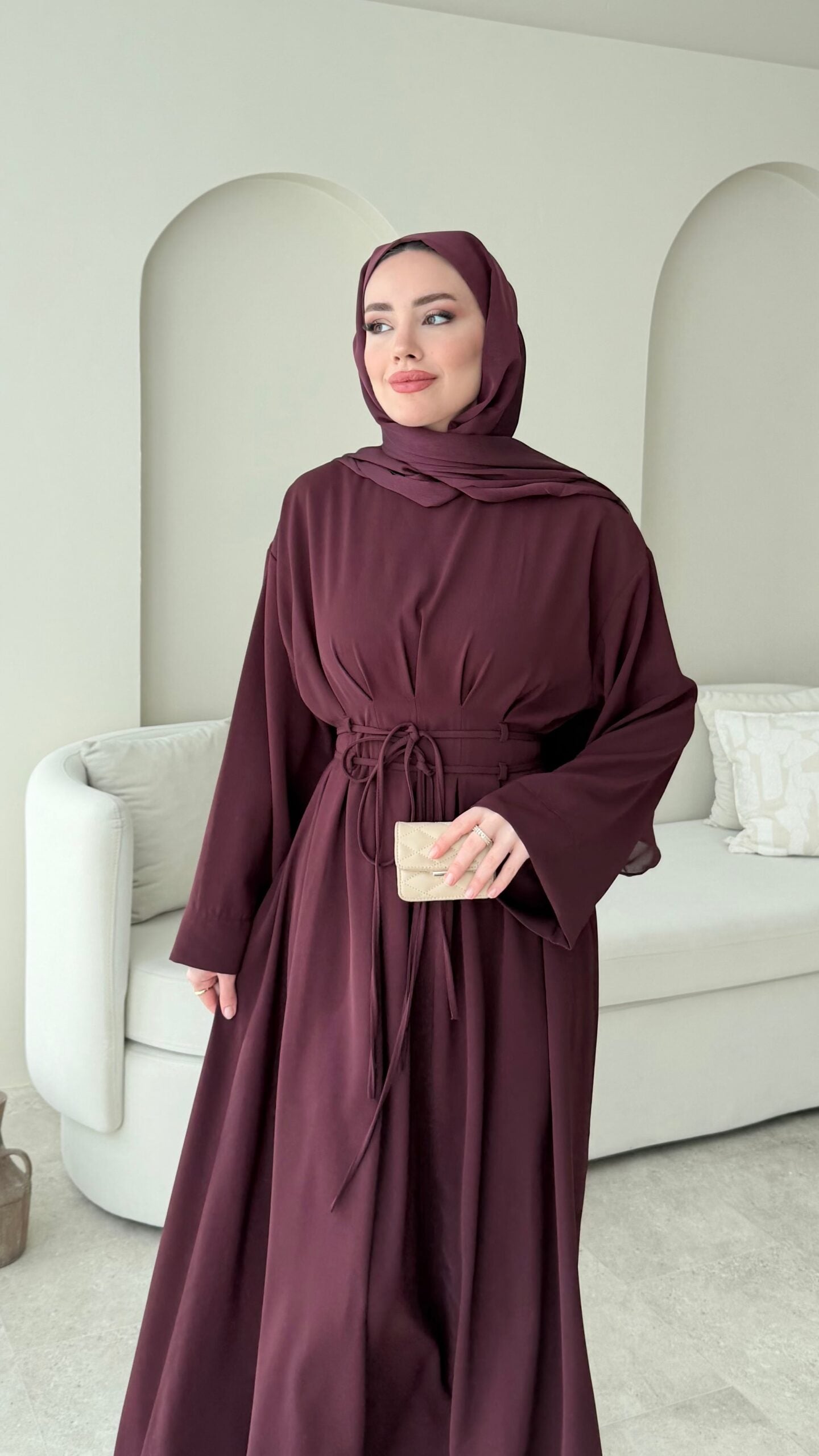Elvis Bağlamalı Elbise – Bordo
