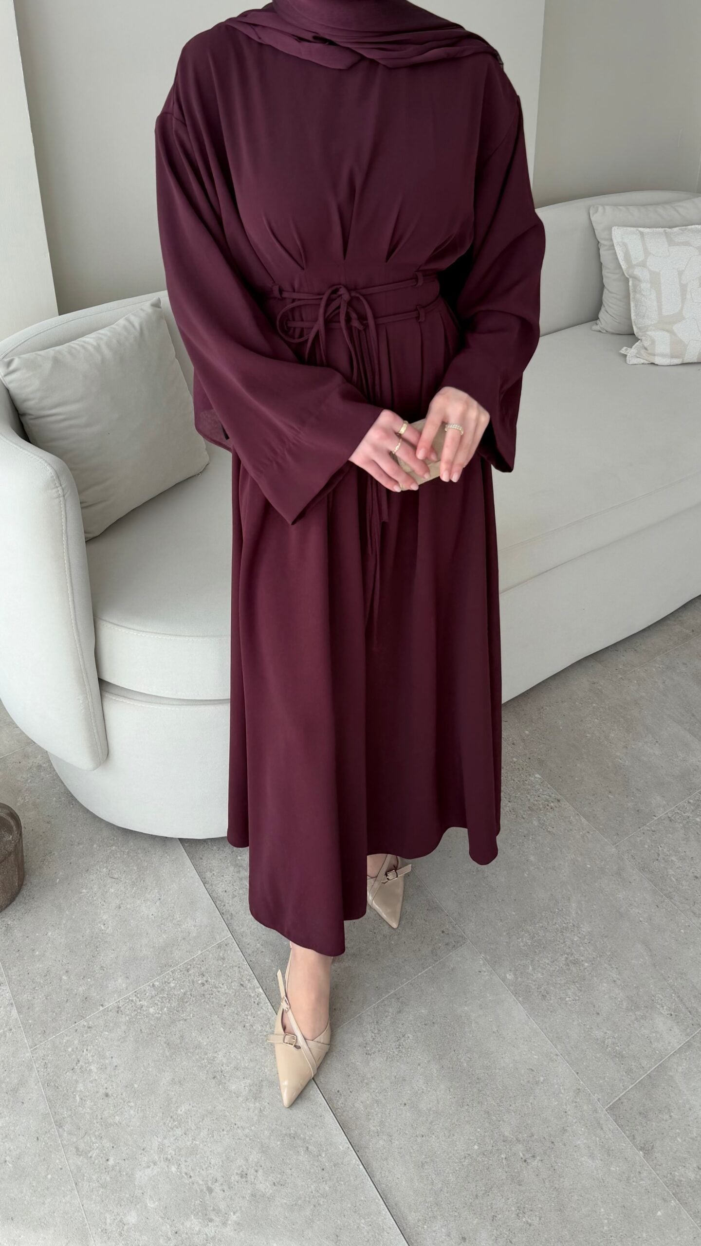 Elvis Bağlamalı Elbise – Bordo