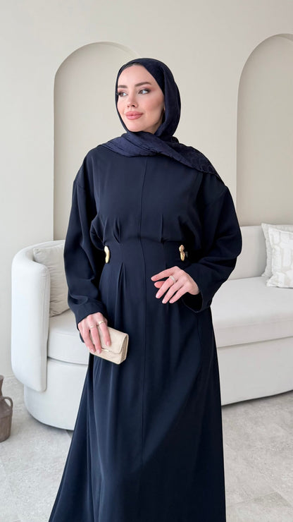Meyla Gold Detaylı Elbise – Lacivert