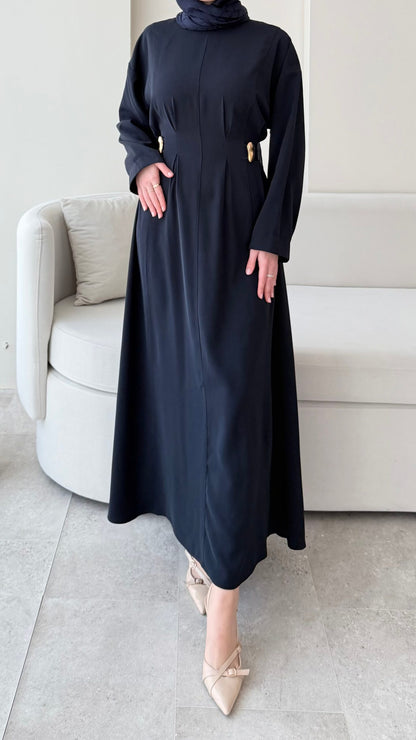 Meyla Gold Detaylı Elbise – Lacivert