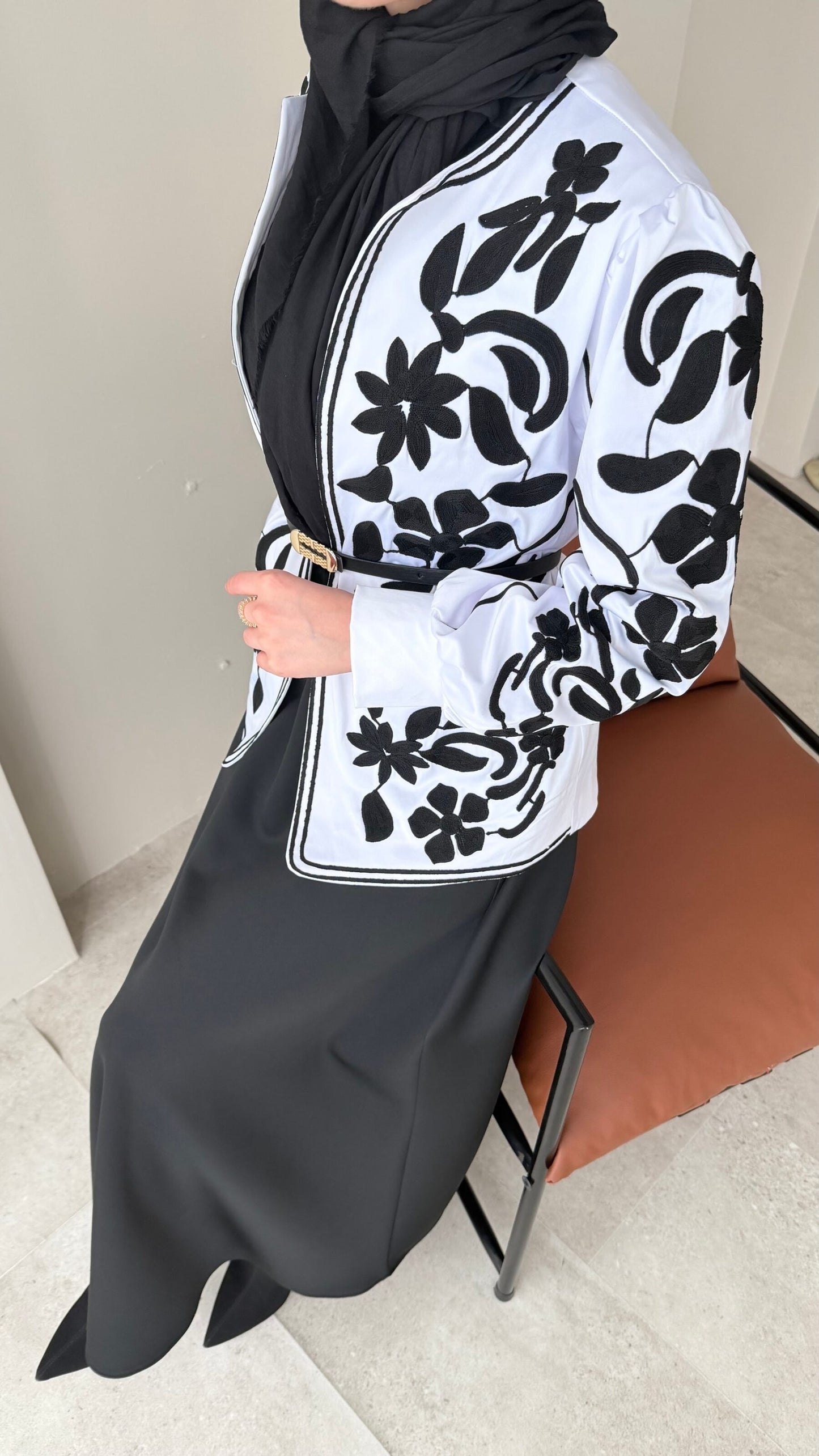 Quan Nakış Ceket – BEYAZ