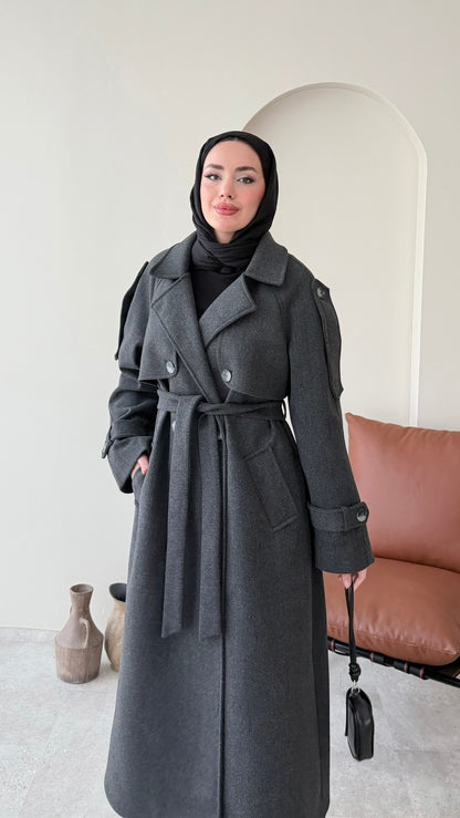 Bera Premium Kaşe Kaban – ANTRASİT