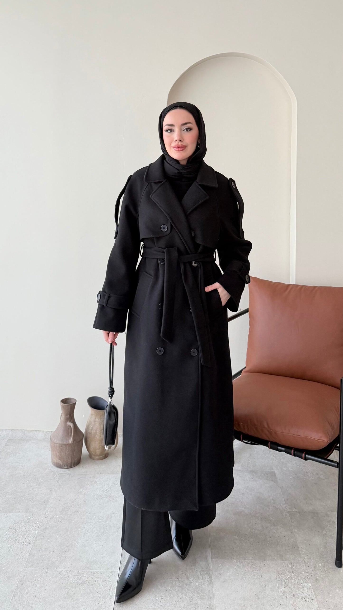 Bera Premium Kaşe Kaban – SİYAH