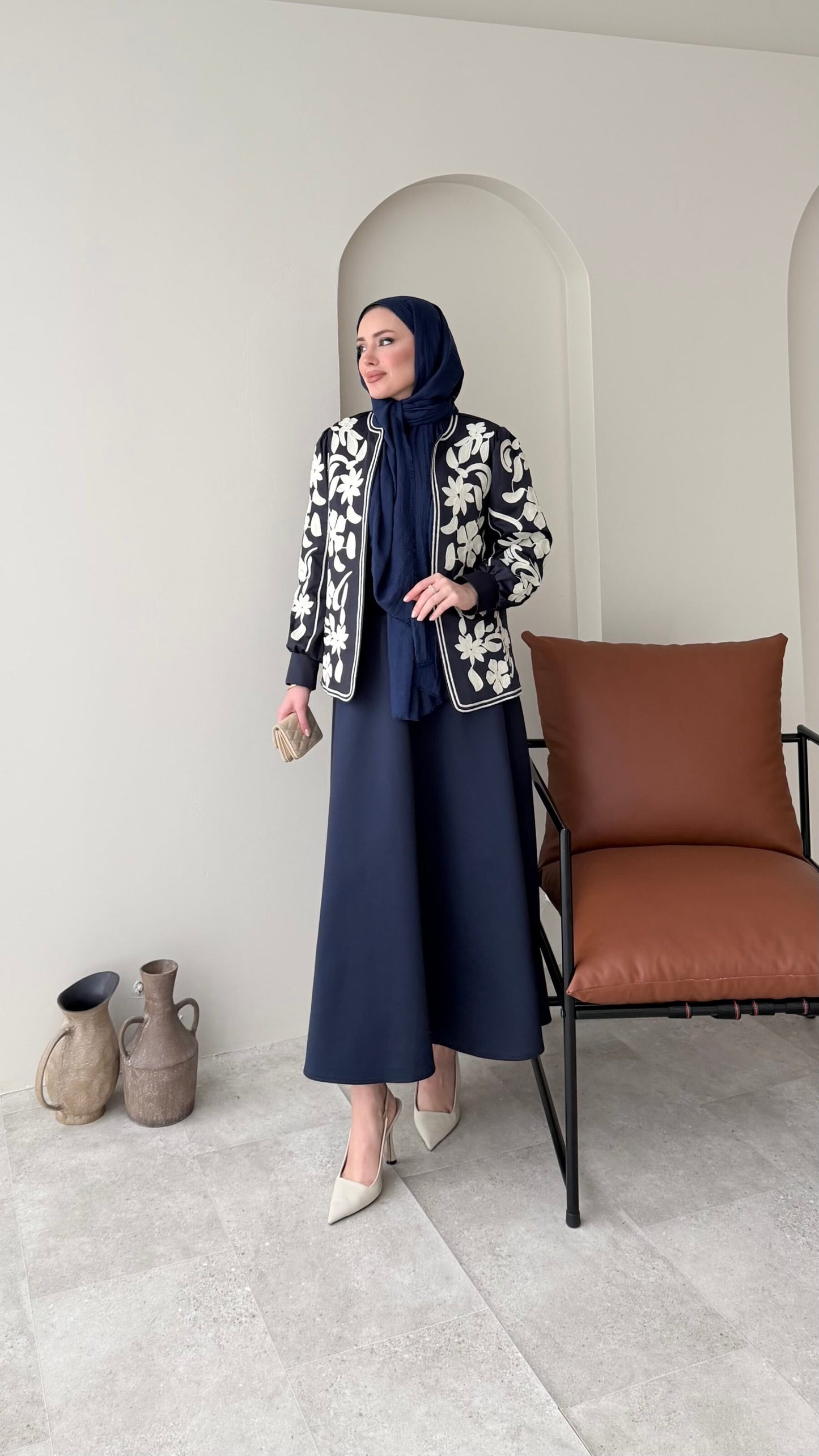 Quan Nakış Ceket – LACİVERT