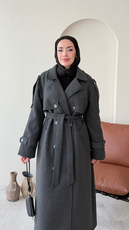 Bera Premium Kaşe Kaban – ANTRASİT