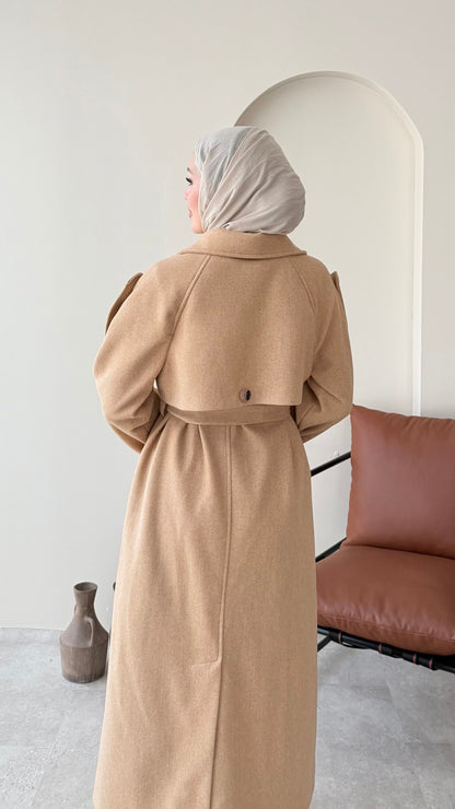 Bera Premium Kaşe Kaban – CAMEL