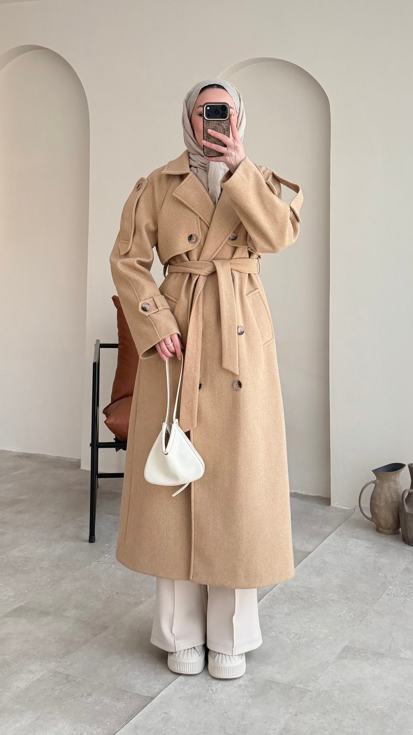 Bera Premium Kaşe Kaban – CAMEL